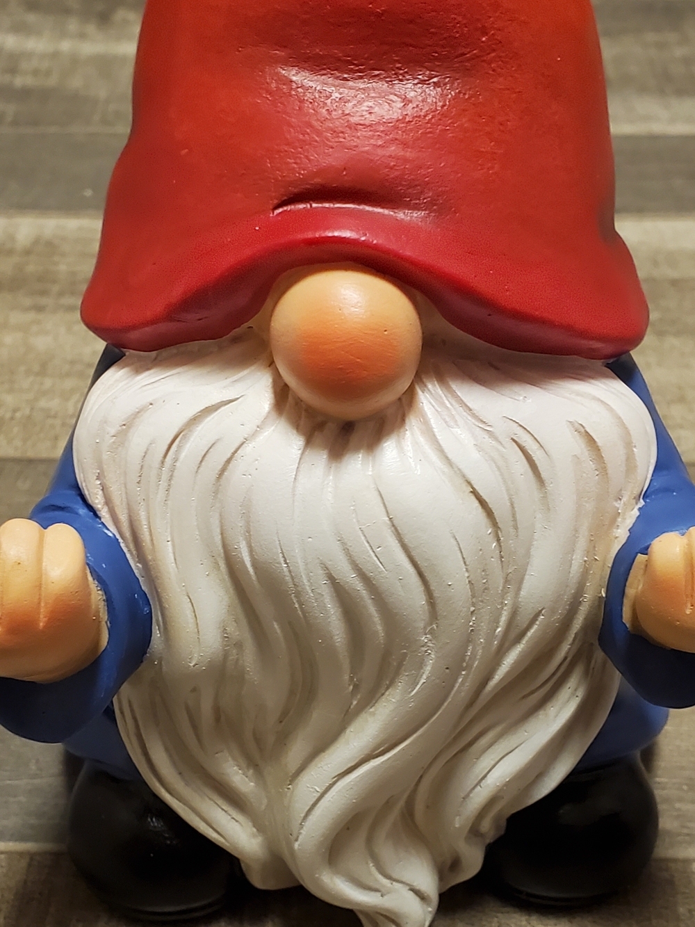 Gnome Novelty Gift Giving Middle Finger – Blue & Red Outfit. New with Box.